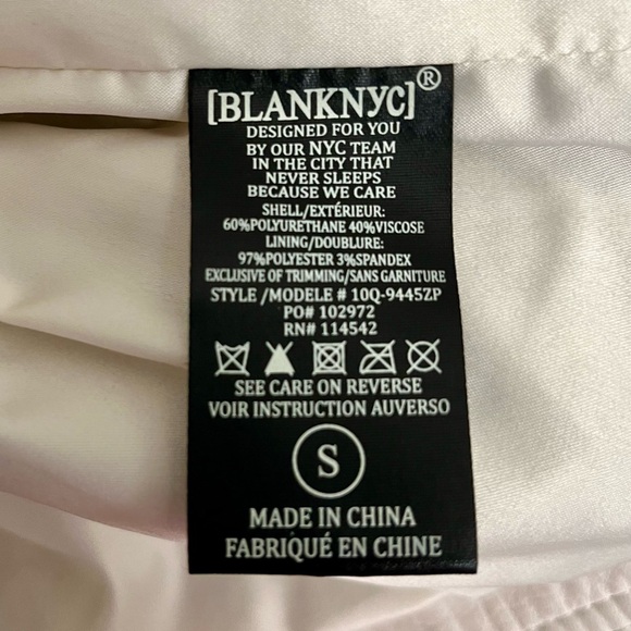 NWT!! BlankNYC Vegan Leather Lace-up Moto Jacket, White/off-white Size Small - Picture 5 of 6